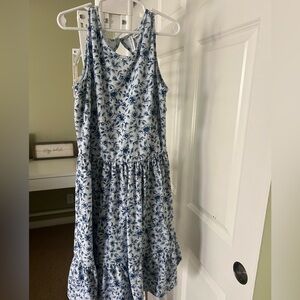 Janie and Jack Floral Blue and White Sleeveless Dress